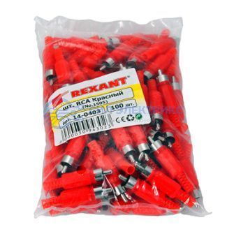 фото Разъем штекер RCA красный пайка REXANT