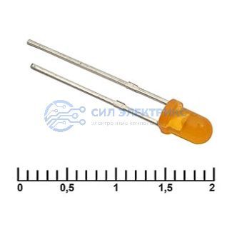 фото Светодиод 3 mm orange 30 mCd 20
