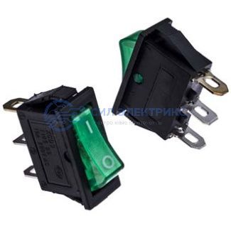 Клавишный переключатель KCD3-101N-C3-G/3P, on-off, зеленый, номинальное напряжение 250 В, ток 6 А фото Клавишный переключатель KCD3-101N-C3-G/3P, on-off, зеленый, номинальное напряжение 250 В, ток 6 А