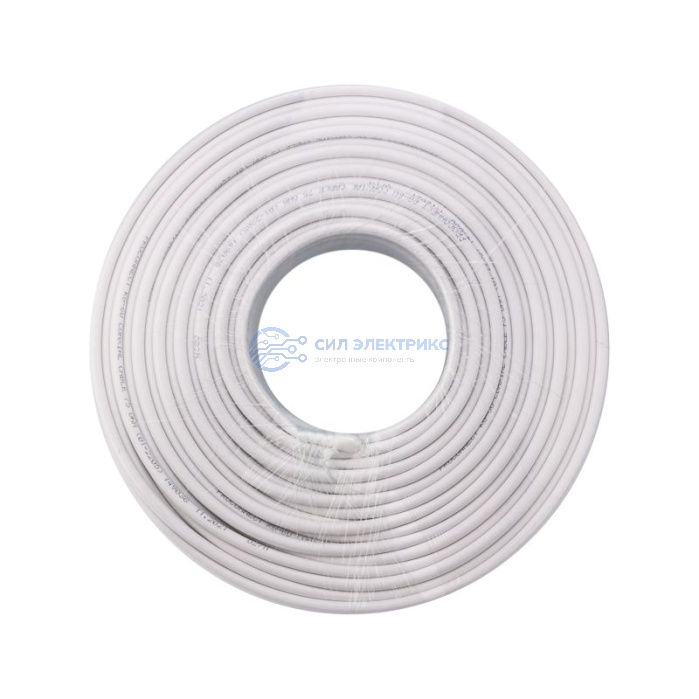 Кабель коаксиальный Кабель коаксиальный RG-6U, 75 Ом, CCS/Al/Al, 48%, 100 м, INDOOR, белый, PROconnect фото Кабель коаксиальный Кабель коаксиальный RG-6U, 75 Ом, CCS/Al/Al, 48%, 100 м, INDOOR, белый, PROconnect