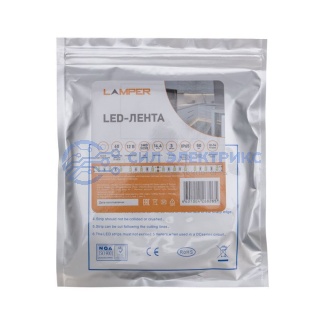 фото LED- лента 3 м 12 В 5050 6500 К IP65 60 LED/м для БП с клеммами LAMPER