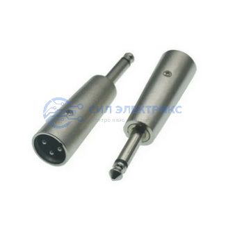 фото Переходник микрофонный JD-492 XLR 3pin штекер (папа)-Jack 6.3 mono штекер (папа), 48 В, -20...+50°C