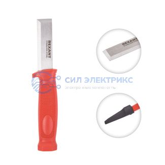 Нож-стамеска, нержавеющая сталь, лезвие 75х22мм REXANT фото Нож-стамеска, нержавеющая сталь, лезвие 75х22мм REXANT