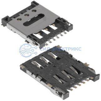 фото Держатель карты KF034 6pin 1.35H, 6 контактов