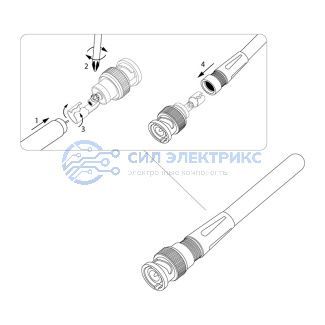 фото Разъем BNC штекер под винт с колпачком REXANT
