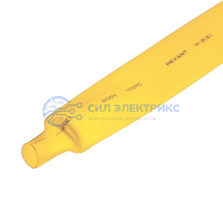 фото Трубка термоусаживаемая ТУТ нг 20,0/10,0мм, желтая, упаковка 10 шт. по 1м REXANT