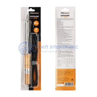 фото Паяльник с деревянной ручкой, серия WOOD, 80Вт, 230В, блистер PROconnect