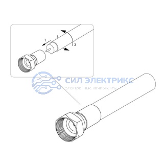 фото Разъем антенный на кабель, штекер F для кабеля SAT (с резиновым уплотнителем), (2шт) REXANT