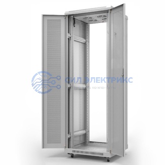 фото Шкаф напольный 19" серии Standart 32U 600х600мм, передняя и задняя дверь перфорация, RAL 7035 (состоит из 2 частей) REXANT