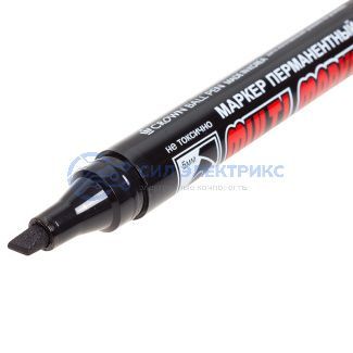 фото Маркер перманентный Multi Marker Chisel 5мм, черный, скошенный Crown