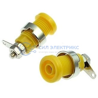 Штекер (гнездо, клемма) Z016 4mm panel jack YELLOW фото Штекер (гнездо, клемма) Z016 4mm panel jack YELLOW