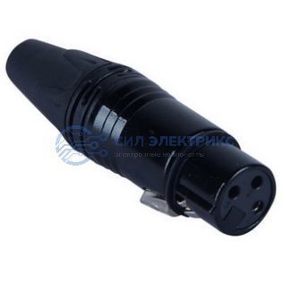 фото Разъём микрофонный XLR JD-377 гнездо на кабель с фиксатором, 3-контакта