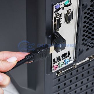 фото Переходник штекер HDMI - гнездо HDMI, угловой REXANT