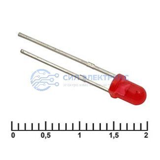 фото Светодиод 3 mm red 30 mCd 20