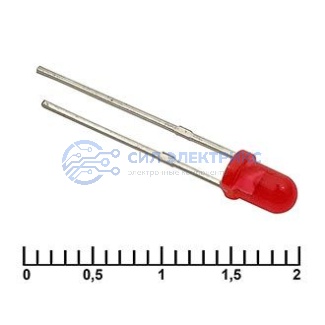 Светодиод 3 mm red 30 mCd 20 фото Светодиод 3 mm red 30 mCd 20