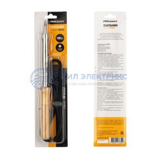 фото Паяльник с деревянной ручкой, серия WOOD, 100Вт, 230В, блистер PROconnect