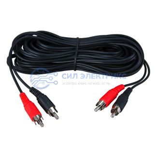 фото Шнур 2 RCA - 2 RCA, 5м, черный REXANT