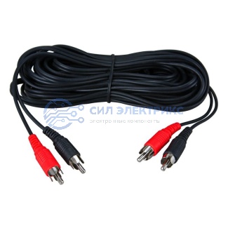 фото Шнур 2 RCA - 2 RCA, 5м, черный REXANT