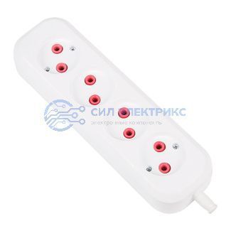 Колодка 4 гнезда б/з PROconnect «Эконом» фото Колодка 4 гнезда б/з PROconnect «Эконом»