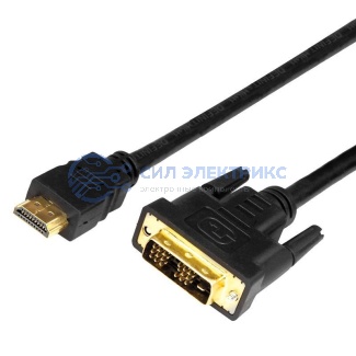 Шнур HDMI - DVI-D, 2м, gold, с фильтрами REXANT фото Шнур HDMI - DVI-D, 2м, gold, с фильтрами REXANT