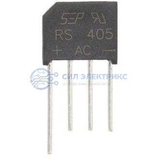 фото Диодный мост RS405, 4 А, 600 В, однофазный, корпус RS