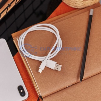 фото USB-Lightning кабель для iPhone/PVC/white/1m/REXANT