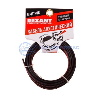 фото Кабель акустический 2х1,00 мм², красно-черный, мини-бухта 5 м, REXANT