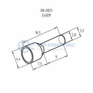 фото Наконечник штыревой втулочный изолированный F-9 мм 4 мм² (НШВи 4.0-9) серый REXANT