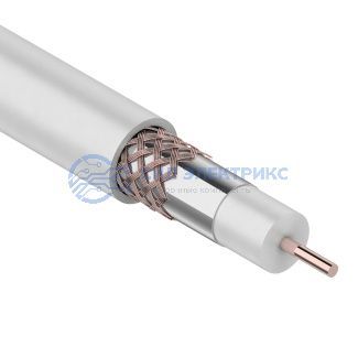 фото Кабель коаксиальный Кабель коаксиальный RG-6U+Cu, 75 Ом, Cu/Al/Cu, 75%, 100 м, INDOOR, белый, REXANT