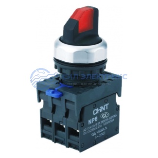 фото Переключатель подсвет. NP8-10XD/214, 2 полож. фикс., красн., AC110-230В(LED), 1НО, IP65 (R)