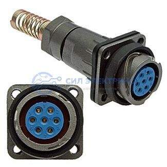 фото Разъем быстроразъемный FQ18-6pin ZPK-8, кабельный, угловая вилка с байонетным соединением