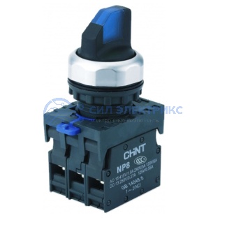 фото Переключатель подсвет. NP8-10XD/216, 2 полож. фикс., синий, AC110-230В(LED), 1НО, IP65 (R)