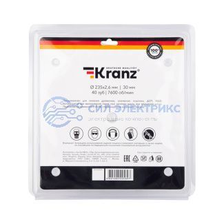 Диск пильный 235 мм х 40 зуб х 30 мм KRANZ фото Диск пильный 235 мм х 40 зуб х 30 мм KRANZ