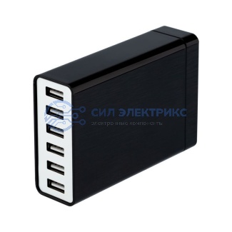 Сетевое зарядное устройство REXANT 6хUSB, 1000mA, черное фото Сетевое зарядное устройство REXANT 6хUSB, 1000mA, черное