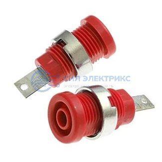 фото Штекер (гнездо, клемма) Z013 4mm panel jack RED