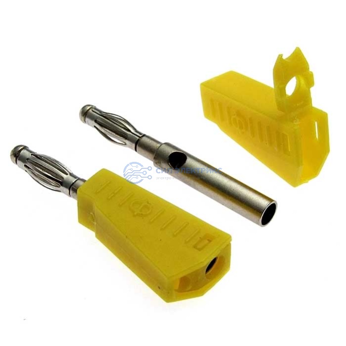 Штекер (гнездо, клемма) Z040 4mm Stackable Plug YELLOW фото Штекер (гнездо, клемма) Z040 4mm Stackable Plug YELLOW