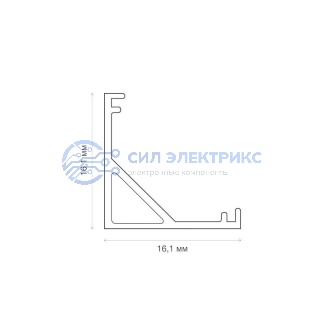 фото Комплект углового алюминиевого профиля с рассеивателем, 16х16мм, 2м REXANT