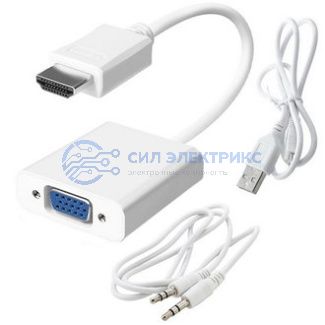 фото Разъем (переходник) HDMI (m)-VGA (f)+AUX Power