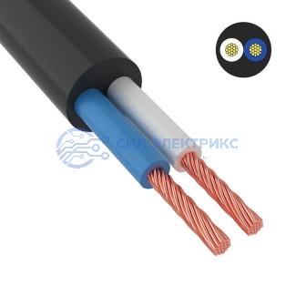 фото Провод соединительный ПВС 2х2,5 мм² 100 м черный ГОСТ 7399-97