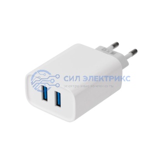 Сетевое зарядное устройство для iPhone/iPad REXANT 2 x USB, 5V, 2.4 A, белое фото Сетевое зарядное устройство для iPhone/iPad REXANT 2 x USB, 5V, 2.4 A, белое