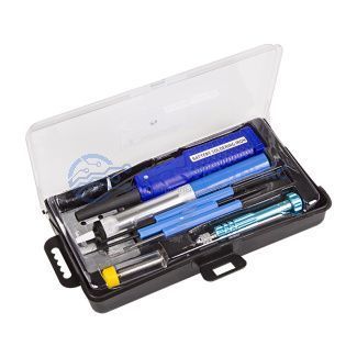 Набор для пайки REXANT (паяльник 8 Вт, оловоотсос, подставка, припой, отвертка, интрумент для монтажа) фото Набор для пайки REXANT (паяльник 8 Вт, оловоотсос, подставка, припой, отвертка, интрумент для монтажа)