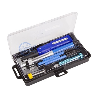 фото Набор для пайки REXANT (паяльник 8 Вт, оловоотсос, подставка, припой, отвертка, интрумент для монтажа)