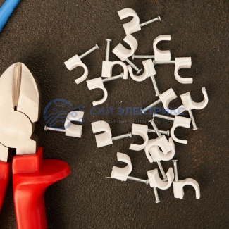 фото Крепеж кабеля круглый 8 мм, белый (упак. 20 шт) REXANT