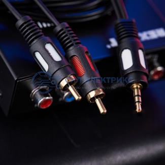 фото Шнур Стерео 3,5мм - 2 RCA, 1,5м (GOLD) REXANT