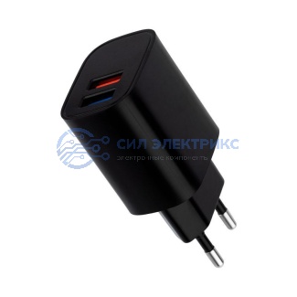 Сетевое зарядное устройство REXANT 2 x USB, 5V, 2.4 A, черное фото Сетевое зарядное устройство REXANT 2 x USB, 5V, 2.4 A, черное