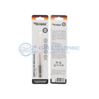 Сверло по металлу, 2мм, Р6М5, ТИТАН, шестигранный хвостовик (1 шт. в упаковке) DIN 338 KRANZ фото Сверло по металлу, 2мм, Р6М5, ТИТАН, шестигранный хвостовик (1 шт. в упаковке) DIN 338 KRANZ