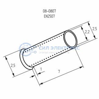 фото Наконечник штыревой втулочный L-7 мм 2.5 мм² (НШВ 2.5-8/НГ 2.5-7) REXANT