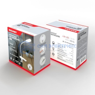 фото Светильник LED настольный заряжаемый Click 4 Вт 4000 К диммируемый 3 ступени на прищепке REXANT