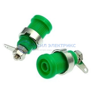 Штекер (гнездо, клемма) Z016 4mm panel jack GREEN фото Штекер (гнездо, клемма) Z016 4mm panel jack GREEN