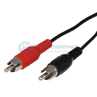 Шнур 2 RCA - 2 RCA, 1,5м, черный REXANT фото Шнур 2 RCA - 2 RCA, 1,5м, черный REXANT